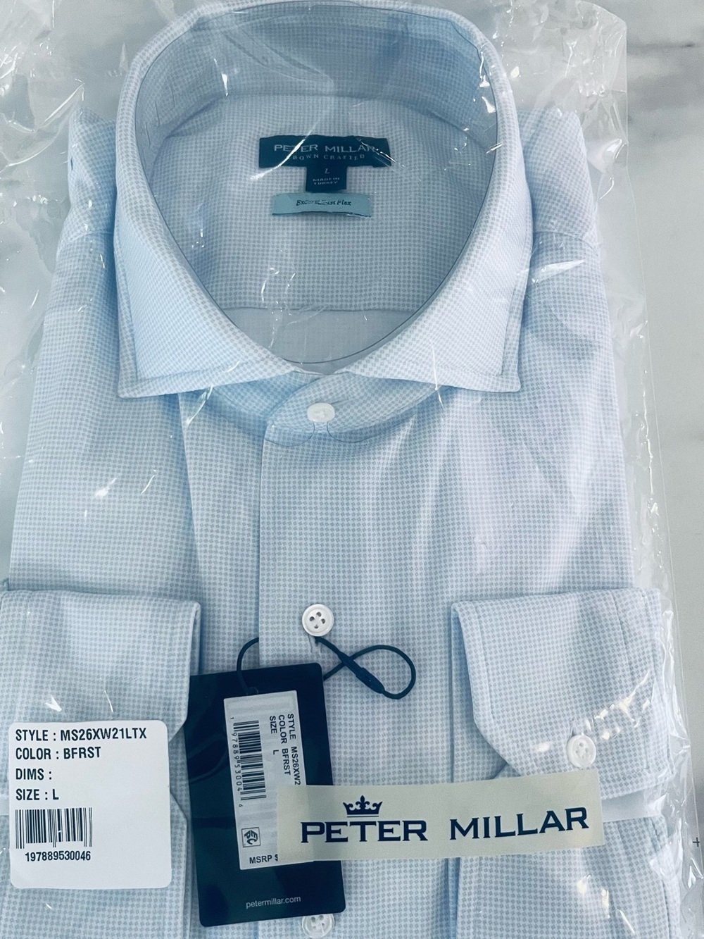 Peter Millar Light Blue Crown Crafted Dress Shirt